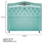 Cabeceira Estofada Yasmim 195 Cm King Size Suede Azul Tiffany