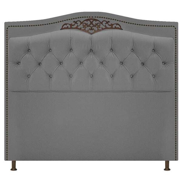 Cabeceira Estofada Yasmim 195 Cm King Size Suede Cinza - Amar