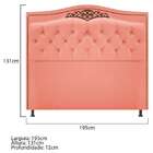 Cabeceira Estofada Yasmim 195 Cm King Size Suede Coral - Amar