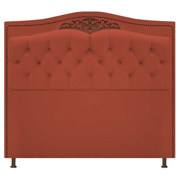 Cabeceira Estofada Yasmim 195 Cm King Size Suede Terracota -