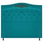 Cabeceira Estofada Yasmim 90 Cm Solteiro Suede Azul Turquesa