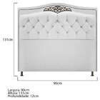 Cabeceira Estofada Yasmim 90 Cm Solteiro Suede Branco - Amare