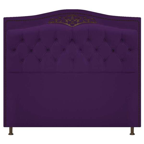 Cabeceira Estofada Yasmim 90 Cm Solteiro Suede Roxo - Doce So