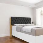 Cabeceira Estofada Yasminne Casal Naturalle Com Capitonê Preto