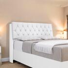 Cabeceira Estofada Yasminne Solteiro Branca Com Capitonê Bran