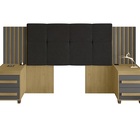 Cabeceira Expansível Suiça Ii Cinamomo/grafite Com Capitonê P