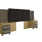 Cabeceira Expansível Suiça Ii Cinamomo/grafite Com Capitonê P