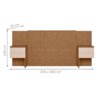 Cabeceira Extensiva Ripada Pinhais Jatobá Fendi Metallic