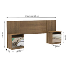 Cabeceira Extensível Madesa Com 2 Criados-mudos Com Espelho