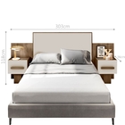 Cabeceira Extensível Montreal com Criado Mudo Freijó Off White