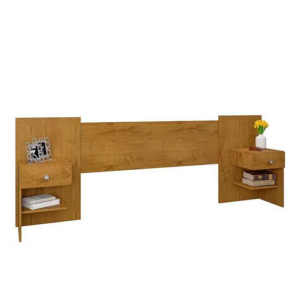 Cabeceira Extensível Queen Com 2 Mesas De Apoio Bélgica Canel