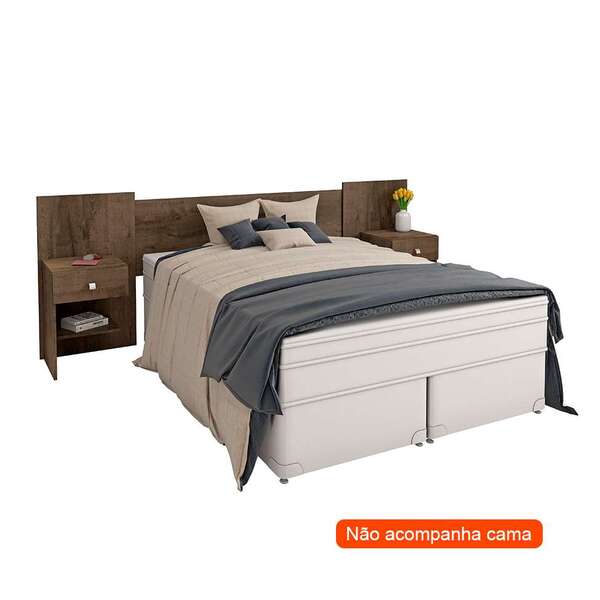 Cabeceira Extensível Queen Com 2 Mesas De Apoio Bélgica Mocac