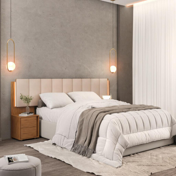 Cabeceira Extensivo 2 Mesas De Cabeceira 2 Gavetas Malu Dj