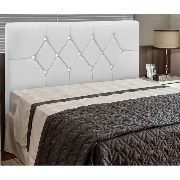 Cabeceira França Para Cama Box Casal 140cm Corino Branco M11