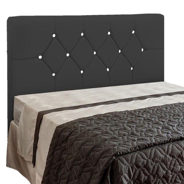 Cabeceira França Para Cama Box Queen 160 Cm Corino Preto 501