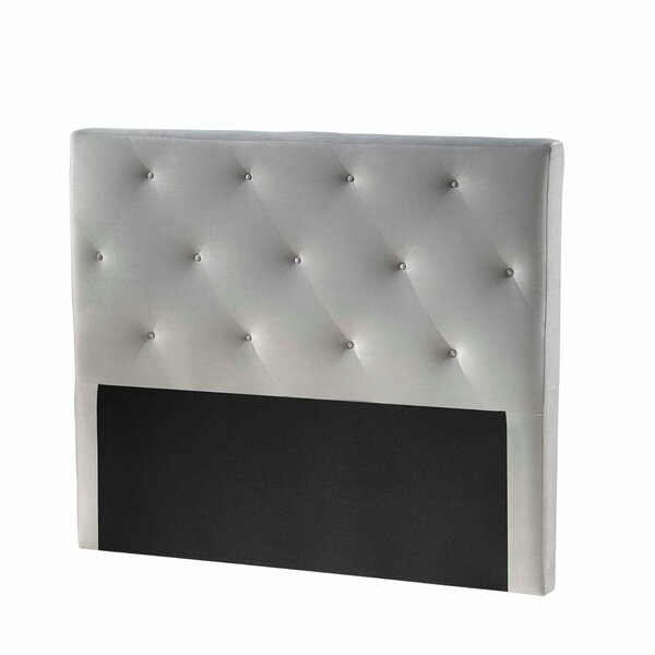 Cabeceira Full Flórida Queen Veludo Design Italiano Cinza