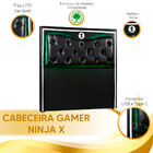 Cabeceira Gamer Ninja X 90cm Com Led E Carregador Preto Com B