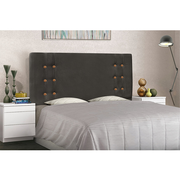 Cabeceira Gênova Para Cama Box Casal 140 Cm Suede Cinza S04 -