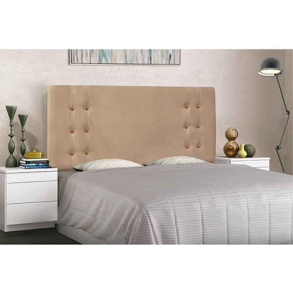 Cabeceira Gênova Para Cama Box King 195 Cm Suede Bege S04 - D
