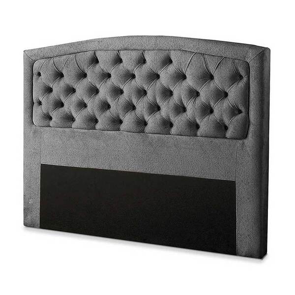 Cabeceira Geovana 160 Cm Queen Suede Veludo Cinza