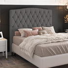 Cabeceira Greta Para Cama Box Casal 140 Cm Suede Grafite - D'