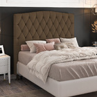 Cabeceira Greta Para Cama Box King 195 Cm Suede Marrom - D'ro