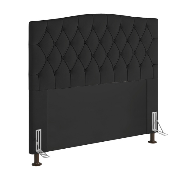 Cabeceira Greta Para Cama Box King 195 Cm Suede Preto - D'ros
