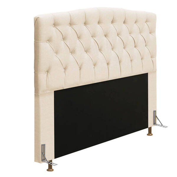 Cabeceira Greta Para Cama Box Queen 160 Cm Linho Bege - D'ros