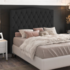 Cabeceira Greta Para Cama Box Queen 160 Cm Suede Preto - D'ro