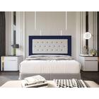 Cabeceira Havana 1,40 Cm Cama Box Casal Suede Azul Marinho