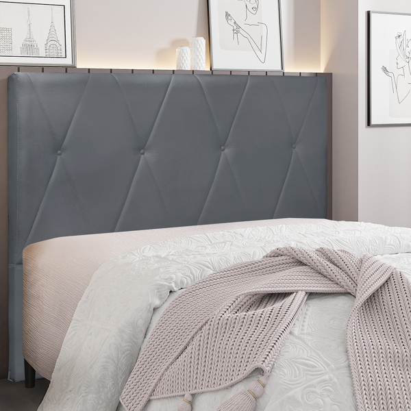 Cabeceira Havana 1,60 Veludo Zahav Estofados Cinza