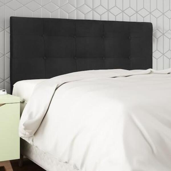 Cabeceira Helena Cama Box Casal 140 Cm Suede Preta