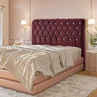 Cabeceira Hex Casal Veludo Vinho 140cm Bnn Decor