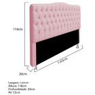 Cabeceira Imperatriz Cama Queem  1.60 Suede - Rosa Bebê