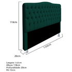 Cabeceira Imperatriz Cama Queem  1.60 Suede - Verde