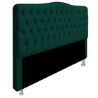 Cabeceira Imperatriz Cama Queem  1.60 Suede - Verde