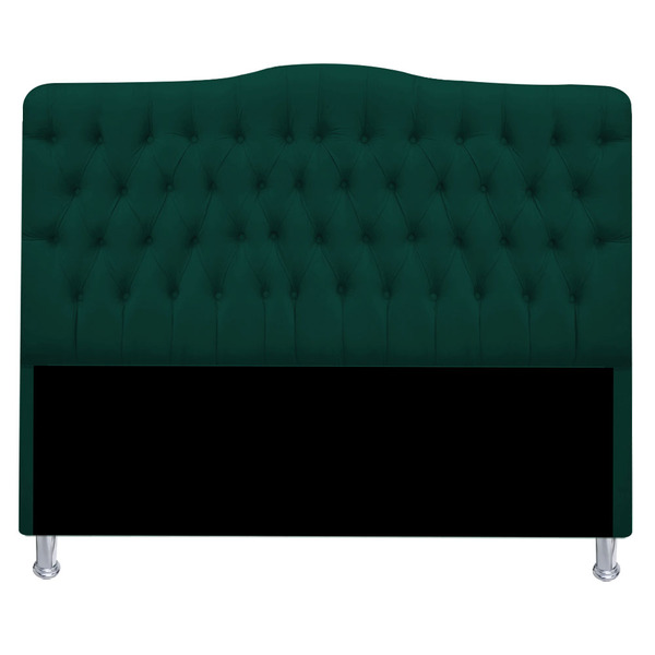 Cabeceira Imperatriz Cama Queem  1.60 Suede - Verde