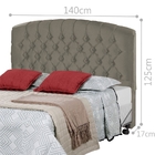 Cabeceira Jade Casal 140 cm Sued Cinza