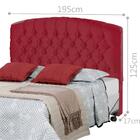 Cabeceira Jade King 195 Cm Sued Vermelho