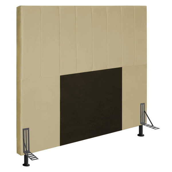 Cabeceira Jade Para Cama Box King 193 Cm Corino Bege - D'rossi