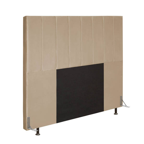 Cabeceira Jade Para Cama Box King 193 Cm Veludo Bege - D'rossi