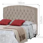 Cabeceira Jade Solteiro 90 Cm Sued Bege