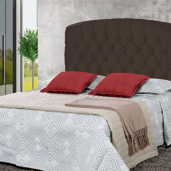 Cabeceira Jin Queen 160 Cm Sued Marrom