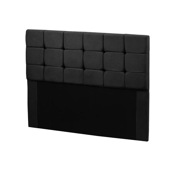 Cabeceira Julia Cama Box Casal 140cm Estofada Em Veludo Preto
