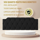 Cabeceira Kelly 140cm Estofada Suede Preto Para Cama Box Casal