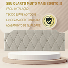 Cabeceira Kelly 160cm Estofada Suede Bege Para Cama Box Casal