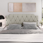 Cabeceira Kelly 160cm Estofada Suede Bege Para Cama Box Casal