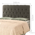 Cabeceira Kim Casal 140 Cm Sued Cinza