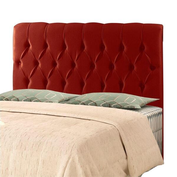 Cabeceira Kim King 195 Cm Sued Vermelho