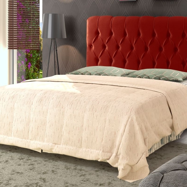 Cabeceira Kim Queen 160 Cm Sued Vermelho
